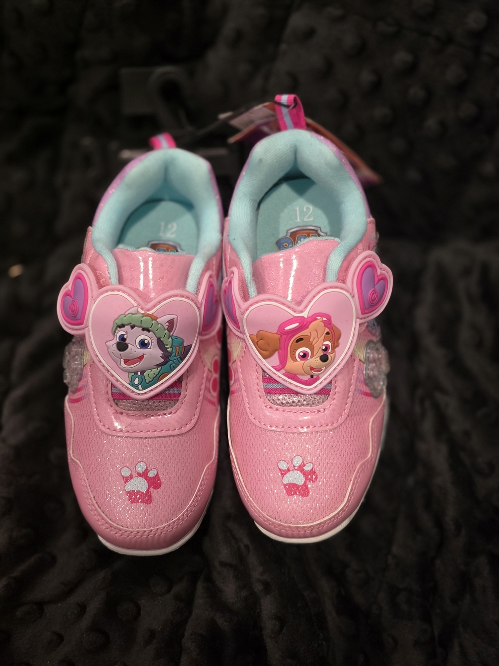 Paw Patrol Pink Light-Up Kids Sneakers with Character Heart Medallions
